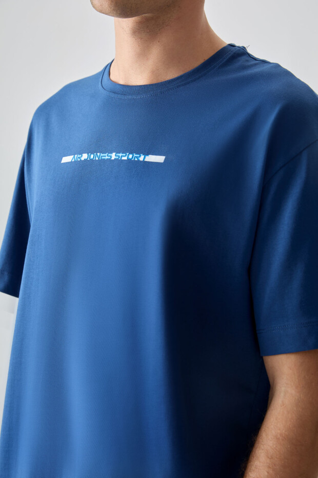 Parlament %100 Pamuk Kalın Yumuşak Dokulu Oversize Fit Baskılı Erkek T-Shirt - 88358 - 2