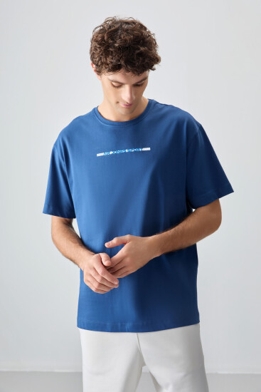 Parlament %100 Pamuk Kalın Yumuşak Dokulu Oversize Fit Baskılı Erkek T-Shirt - 88358 