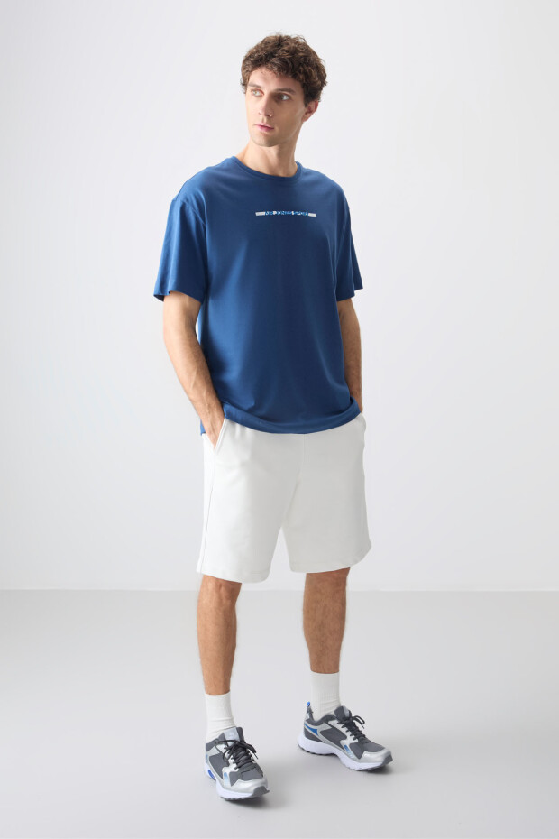 Parlament %100 Pamuk Kalın Yumuşak Dokulu Oversize Fit Baskılı Erkek T-Shirt - 88358 - 3