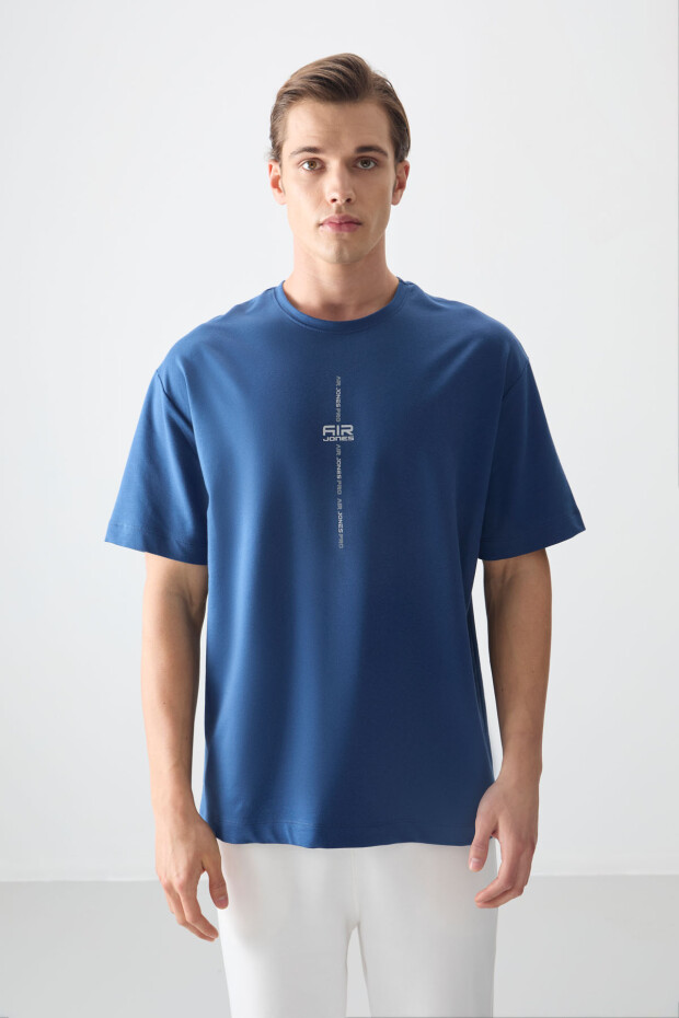 Parlament Pamuklu Kalın Yumuşak Dokulu Oversize Fit Baskılı Erkek T-Shirt - 88373 - 1