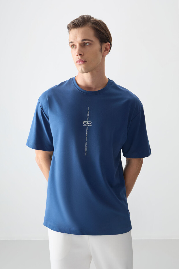 Parlament Pamuklu Kalın Yumuşak Dokulu Oversize Fit Baskılı Erkek T-Shirt - 88373 - 4