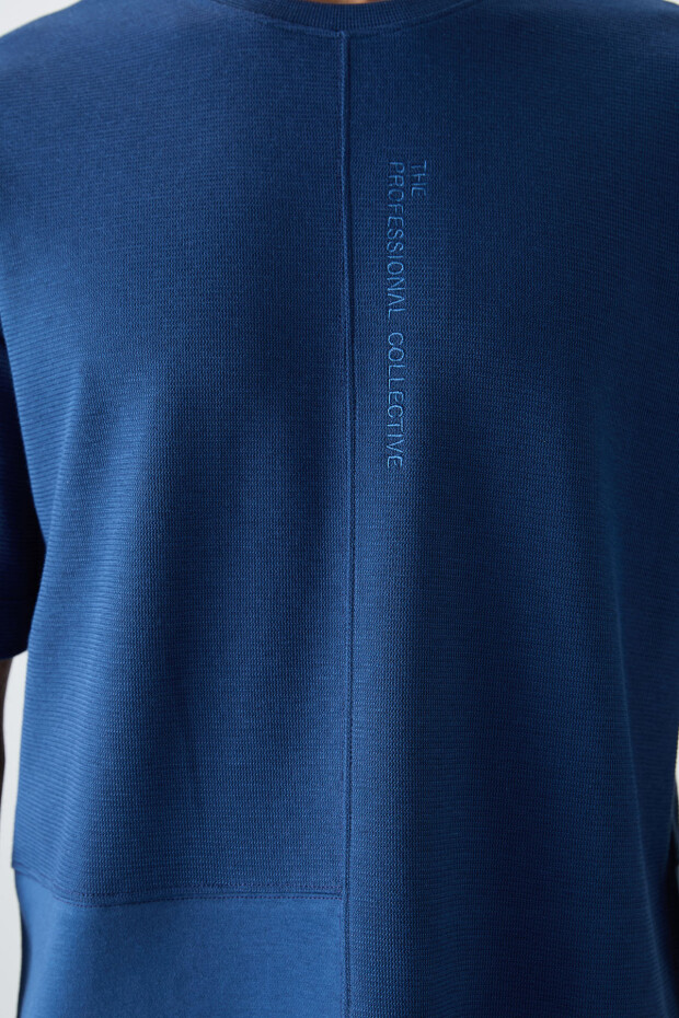 Parlament Pamuklu Kalın Yüzeyi Dokulu Oversize Fit Basic Erkek T-Shirt - 88337 - 3