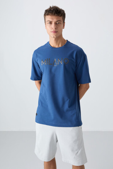 Parlament Pamuklu Kalın Yumuşak Dokulu Oversize Fit Baskılı Erkek T-Shirt - 88345 