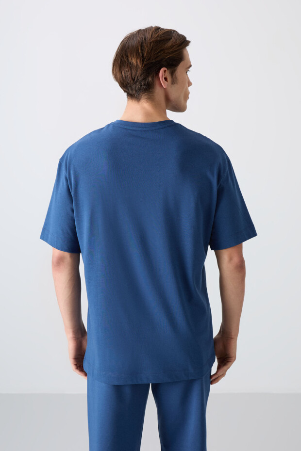 Parlament Pamuklu Kalın Yumuşak Dokulu Oversize Fit Baskılı Erkek T-Shirt - 88330 - 5