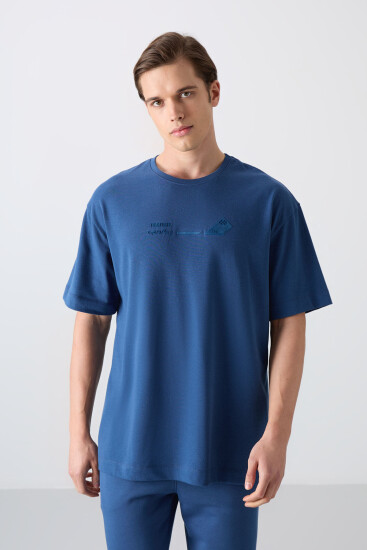 Parlament Pamuklu Kalın Yumuşak Dokulu Oversize Fit Baskılı Erkek T-Shirt - 88330 