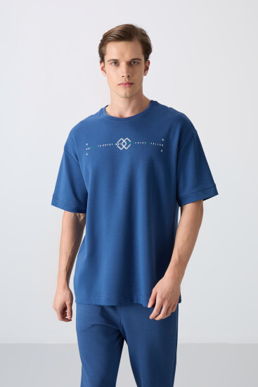 Parlament Pamuklu Kalın Yumuşak Dokulu Oversize Fit Baskılı Erkek T-Shirt - 88323 