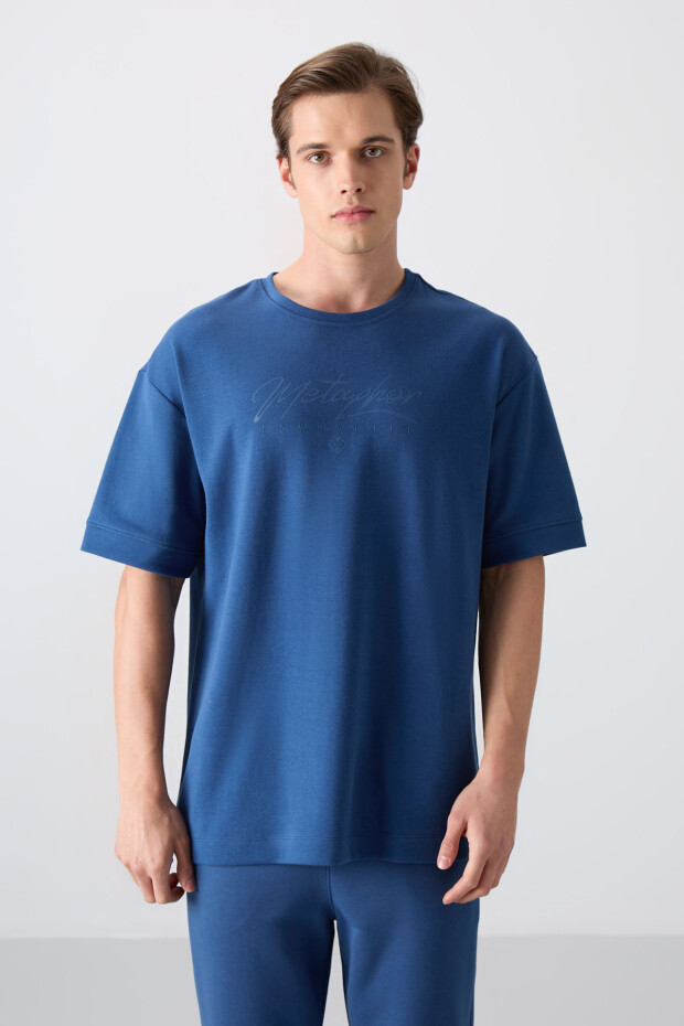 Parlament Pamuklu Kalın Yumuşak Dokulu Oversize Fit Baskılı Erkek T-Shirt - 88320 - 4