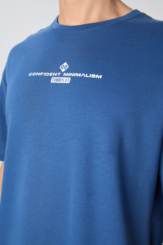 Parlament Pamuklu Kalın Yumuşak Dokulu Oversize Fit Baskılı Erkek T-Shirt - 88321 - 3