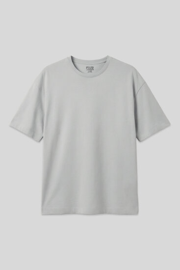 Taş %100 Pamuk Kalın Yumuşak Dokulu Oversize Fit Basic Erkek T-Shirt - 88353 