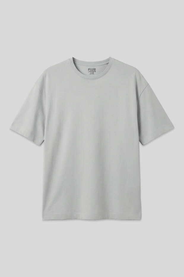 Taş %100 Pamuk Kalın Yumuşak Dokulu Oversize Fit Basic Erkek T-Shirt - 88353 - 1