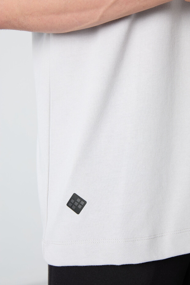 Taş Pamuklu Kalın Yumuşak Dokulu Oversize Fit Baskılı Erkek T-Shirt - 88332 - 3