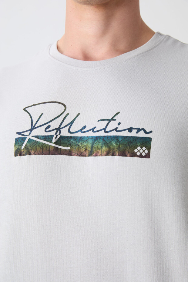 Taş Pamuklu Kalın Yumuşak Dokulu Oversize Fit Baskılı Erkek T-Shirt - 88334 - 3