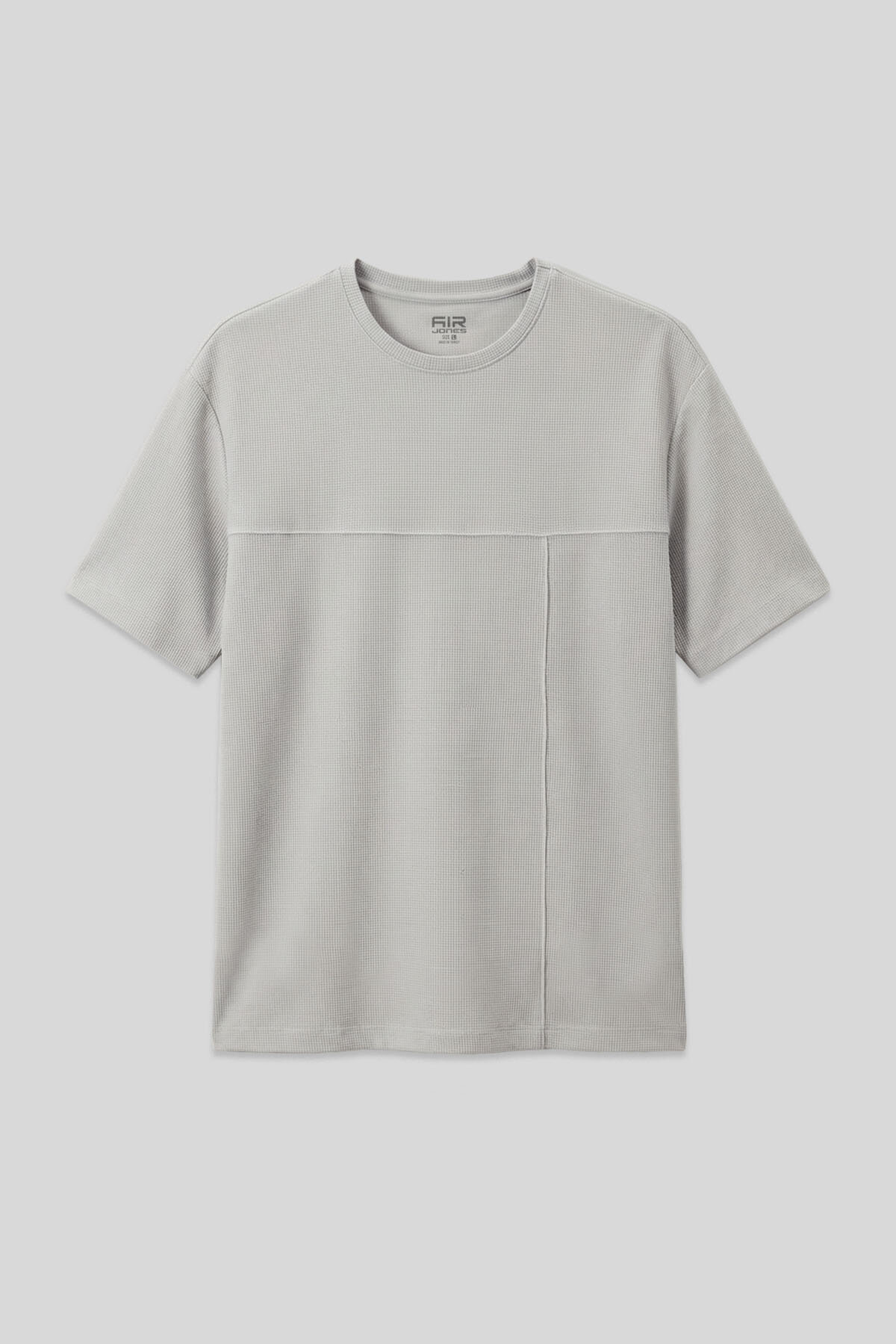 Taş Waffle İnterlok Yüzeyi Dokulu Oversize Fit Basic Erkek T-Shirt - 88380 - Air Jones