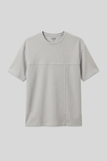 Taş Waffle İnterlok Yüzeyi Dokulu Oversize Fit Basic Erkek T-Shirt - 88380 