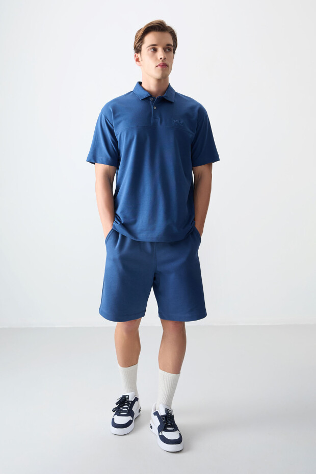 Parlament Pamuklu Kalın Yumuşak Dokulu Polo Yaka Oversize Fit Basic Erkek T- Shirt - 88382 - 2