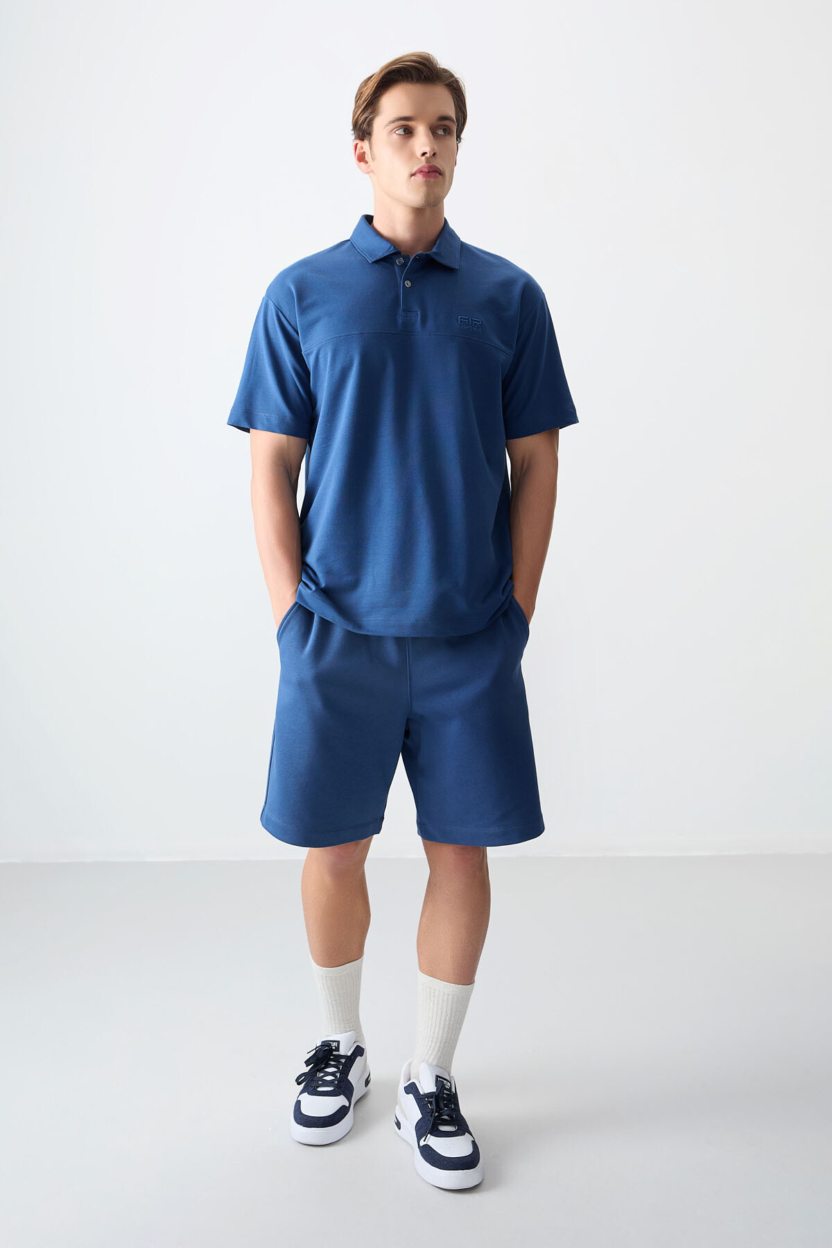 Parlament Pamuklu Kalın Yumuşak Dokulu Polo Yaka Oversize Fit Basic Erkek T- Shirt - 88382 - Air Jones (1)