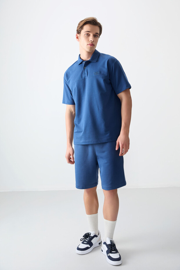 Parlament Pamuklu Kalın Yumuşak Dokulu Polo Yaka Oversize Fit Basic Erkek T- Shirt - 88382 - 4