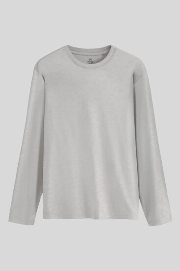 Gri Melanj Standart Fit Basic O Yaka Erkek Sweatshirt - 87997 