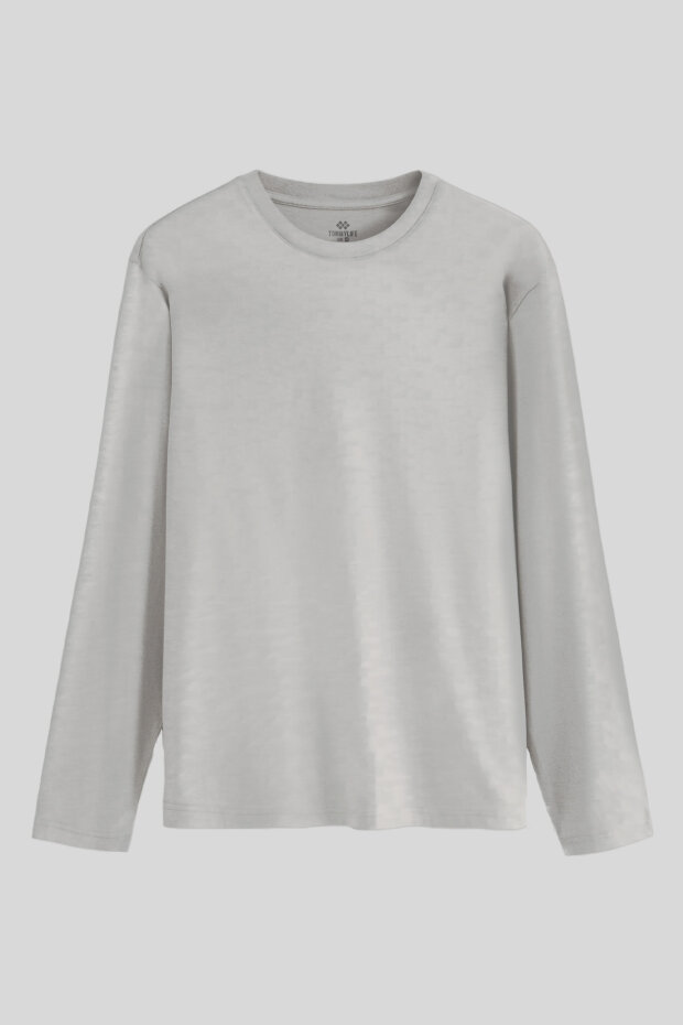 Gri Melanj Standart Fit Basic O Yaka Erkek Sweatshirt - 87997 - 1