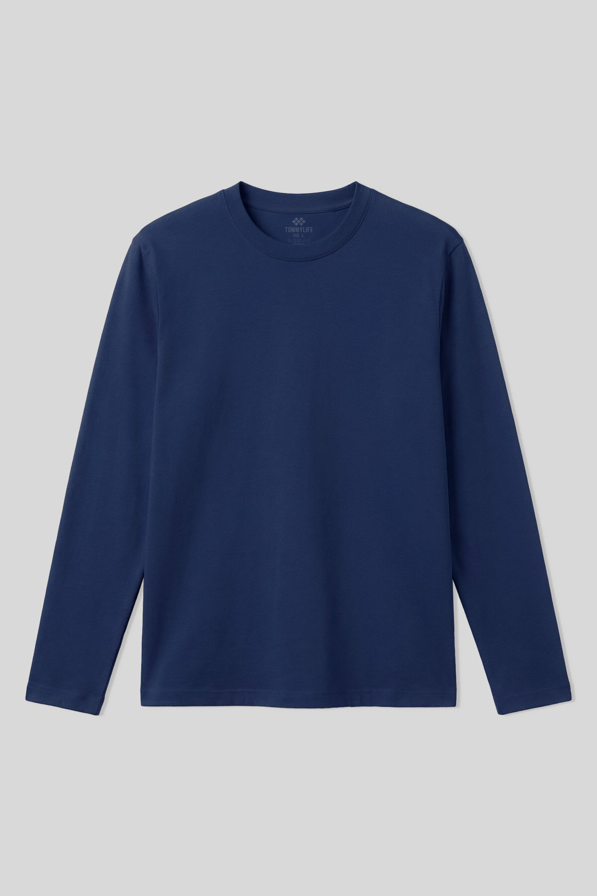 İndigo Standart Fit Basic O Yaka Uzun Kollu İnce Erkek T-Shirt - 87997 - TOMMYLIFE (1)