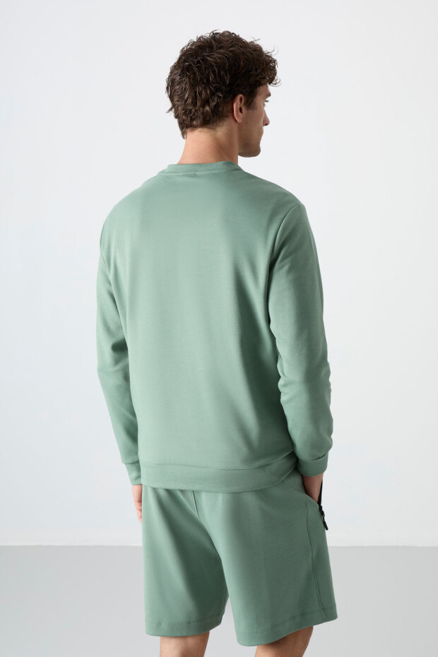 Açık Yeşil Basic O Yaka Rahat Form Erkek Sweatshirt - 88053