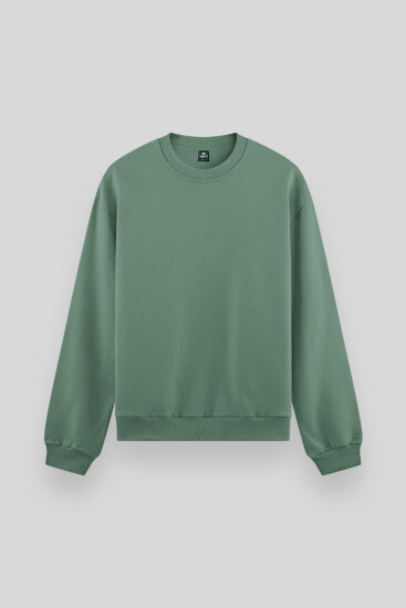Açık Yeşil Basic O Yaka Rahat Form Erkek Sweatshirt - 88053 
