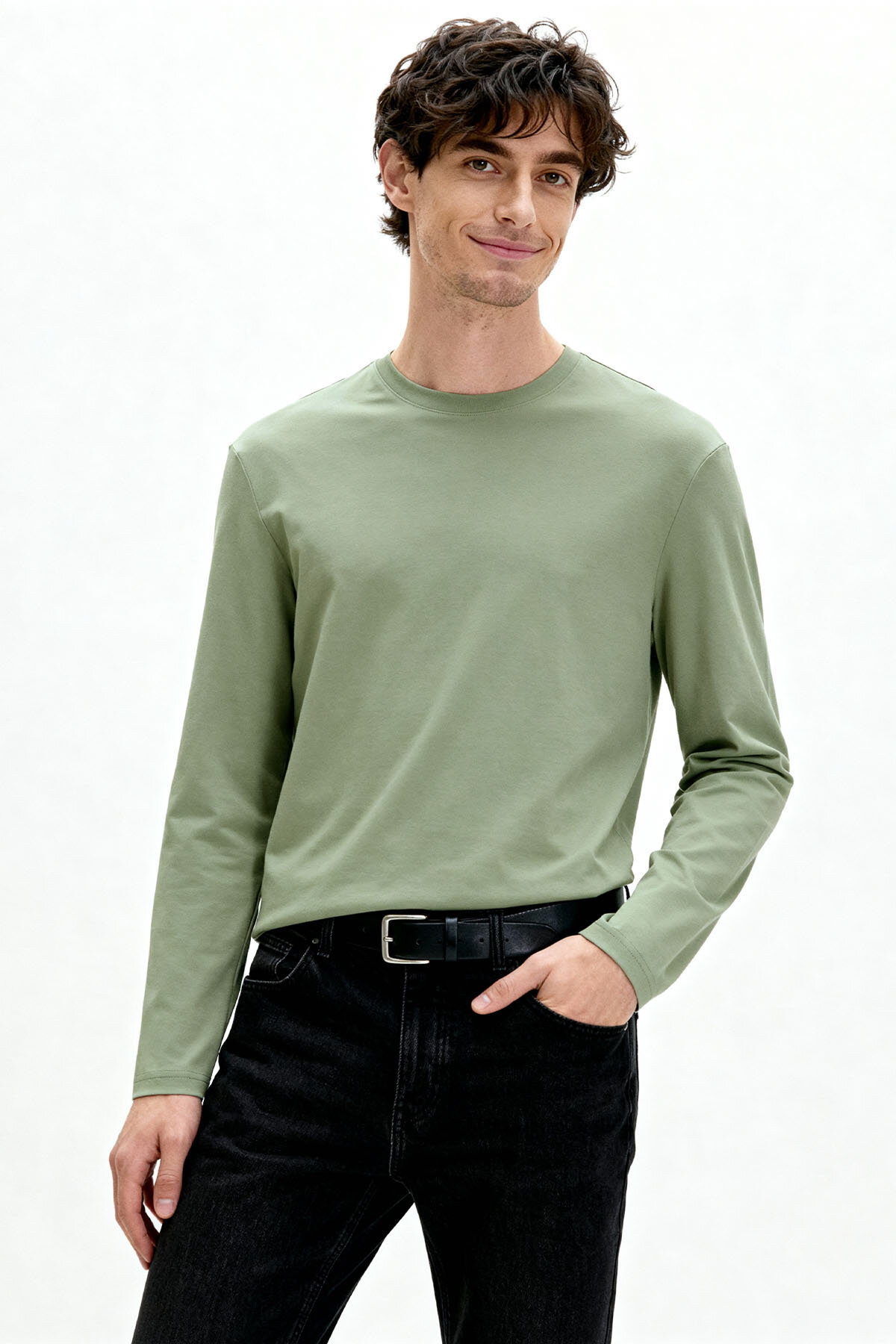 Kaktüs Standart Fit Basic O Yaka Uzun Kollu İnce Erkek T-Shirt - 87997 - TOMMYLIFE