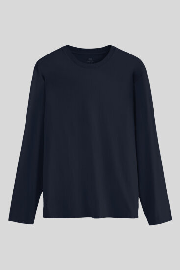 Lacivert Standart Fit Basic O Yaka Erkek Sweatshirt - 87997 