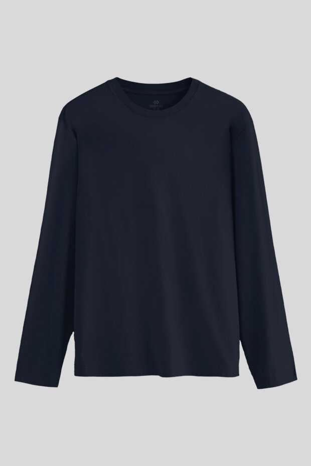 Lacivert Standart Fit Basic O Yaka Erkek Sweatshirt - 87997 - 1