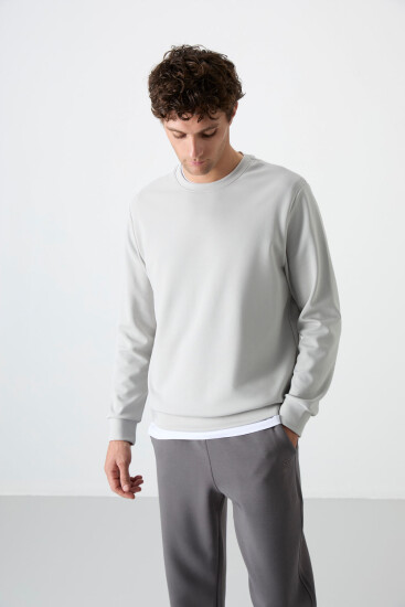 Taş Basic O Yaka Rahat Form Erkek Sweatshirt - 88053 - Thumbnail