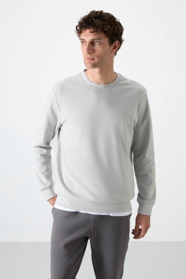 Taş Basic O Yaka Rahat Form Erkek Sweatshirt - 88053 - Thumbnail