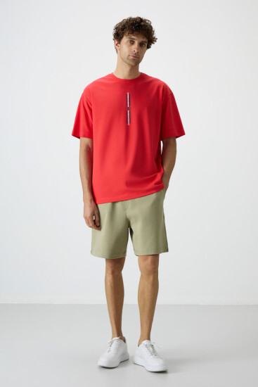 Açık Çağla Pamuklu Kalın Yumuşak Dokulu Comfort Fit Basic Erkek Şort - 81274 - Air Jones (1)