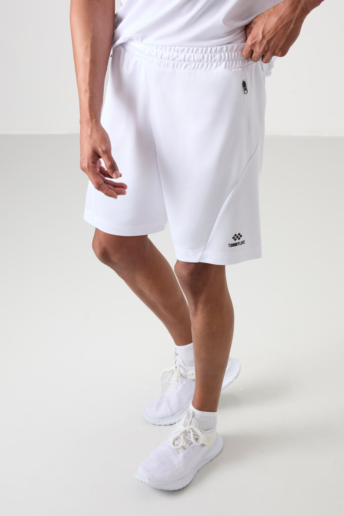 Beyaz Kalın Yumuşak Comfort Fit Erkek Şort - 81273 - TOMMYLIFE (1)