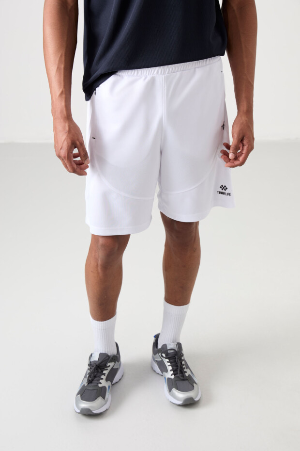 Beyaz Kalın Yumuşak Comfort Fit Erkek Şort - 81271 - 3