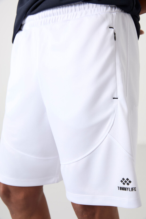 Beyaz Kalın Yumuşak Comfort Fit Erkek Şort - 81271 - 4