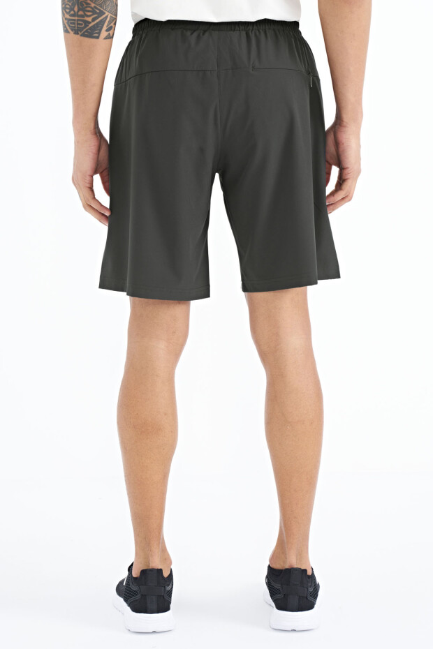 Haki Yan Cep Detaylı Lastikli Erkek Şort - 81238 - 6