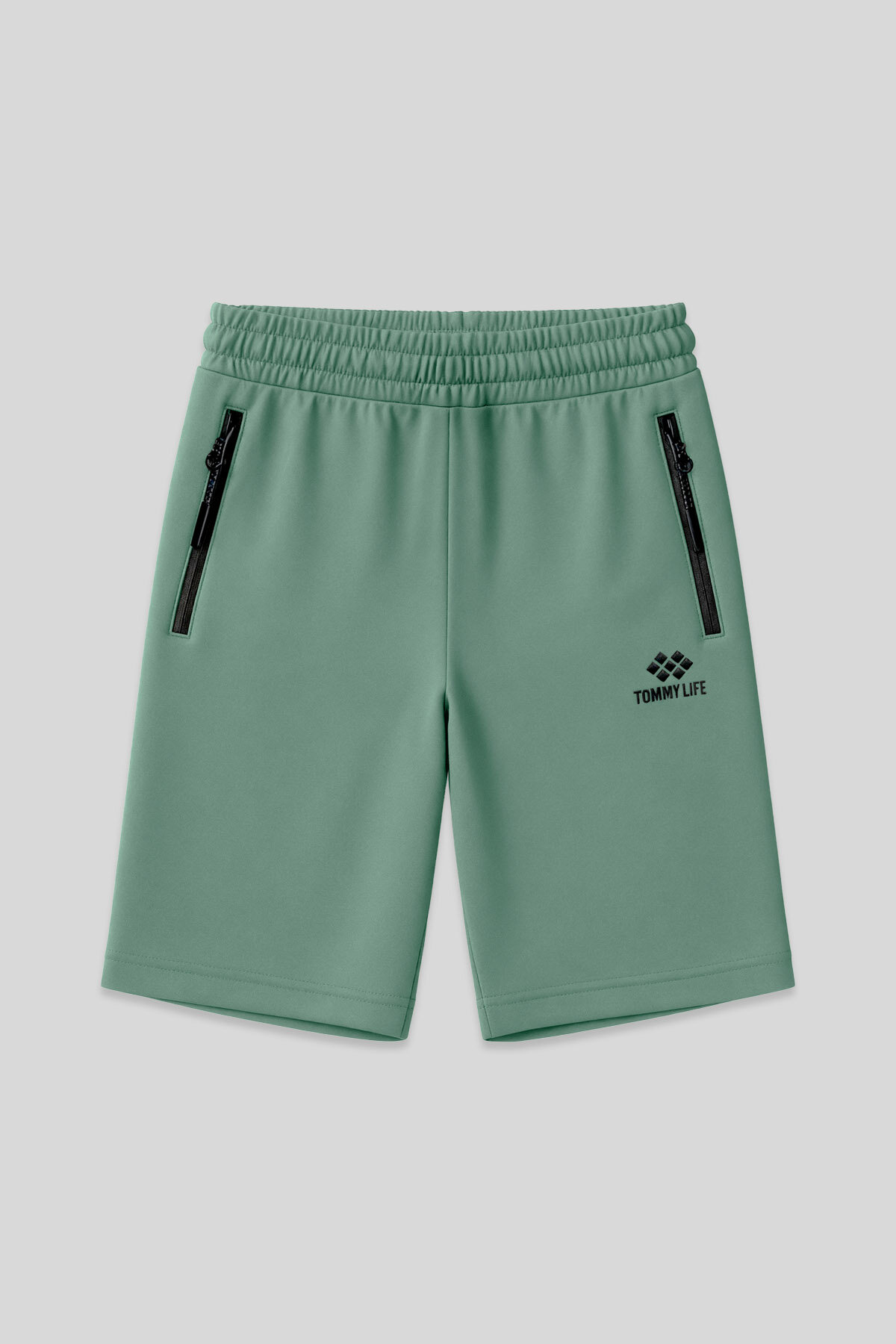 Açık Yeşil Gizli Fermuar Arka Cepli Bağcıklı Standart Kalıp Erkek Şort - 81136 - TOMMYLIFE