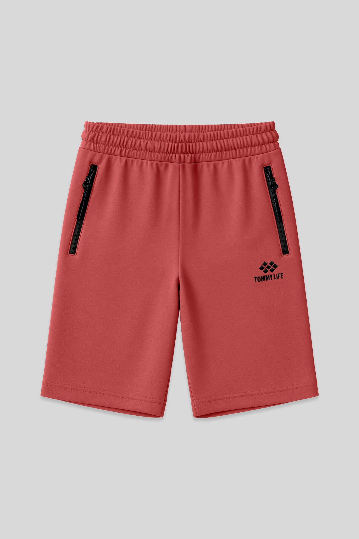 Kiremit Gizli Fermuar Arka Cepli Bağcıklı Standart Kalıp Erkek Şort - 81136 - TOMMYLIFE