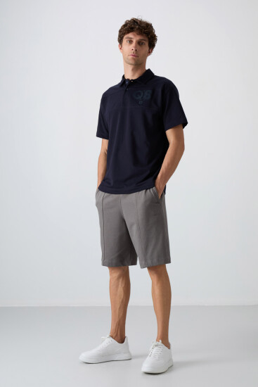 Koyu Gri Pamuklu Kalın Yumuşak Dokulu Comfort Fit Basic Erkek Şort - 81261 - TOMMYLIFE