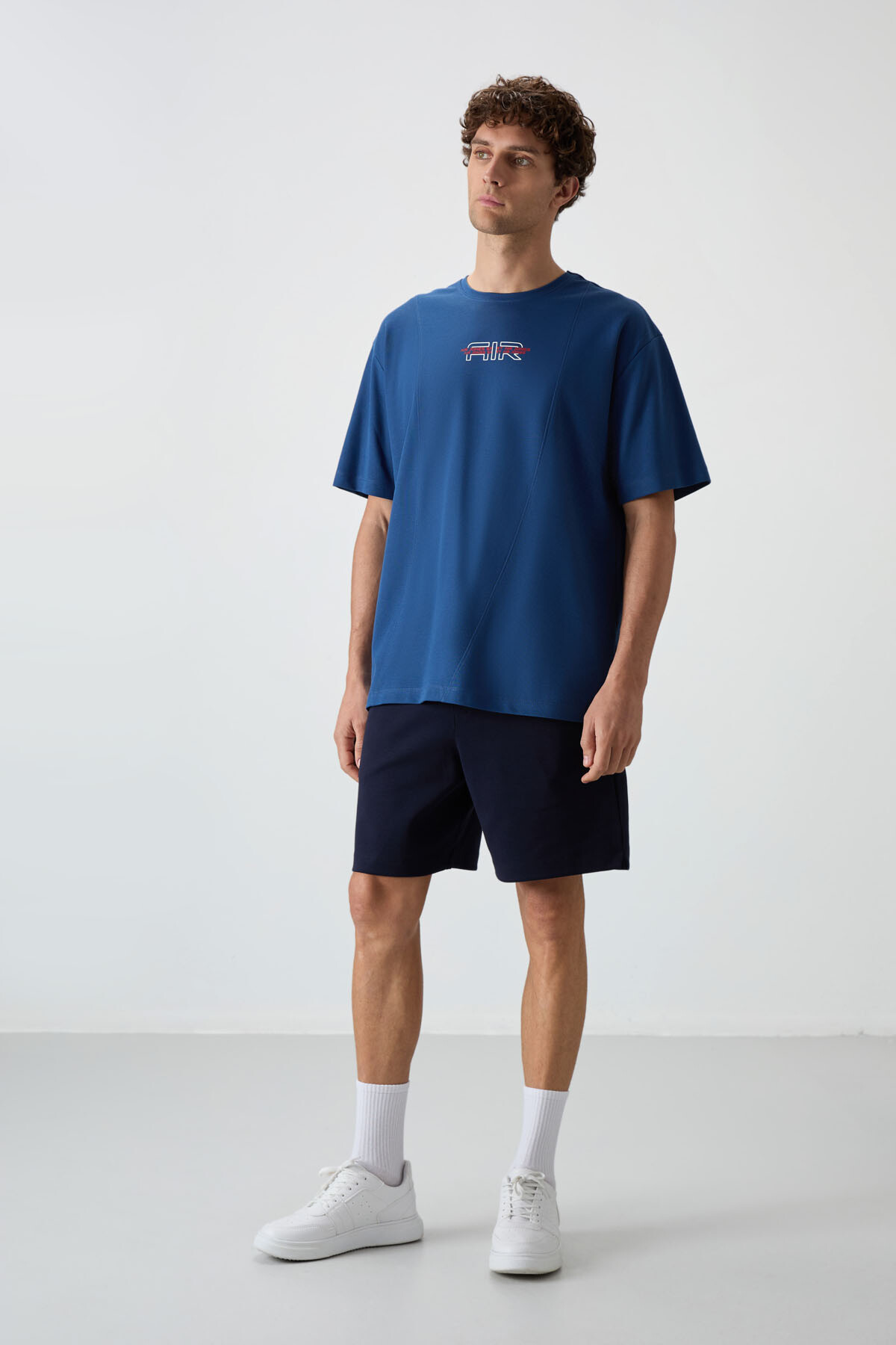 Lacivert Pamuklu Kalın Yumuşak Dokulu Comfort Fit Basic Erkek Şort - 81274 - Air Jones (1)