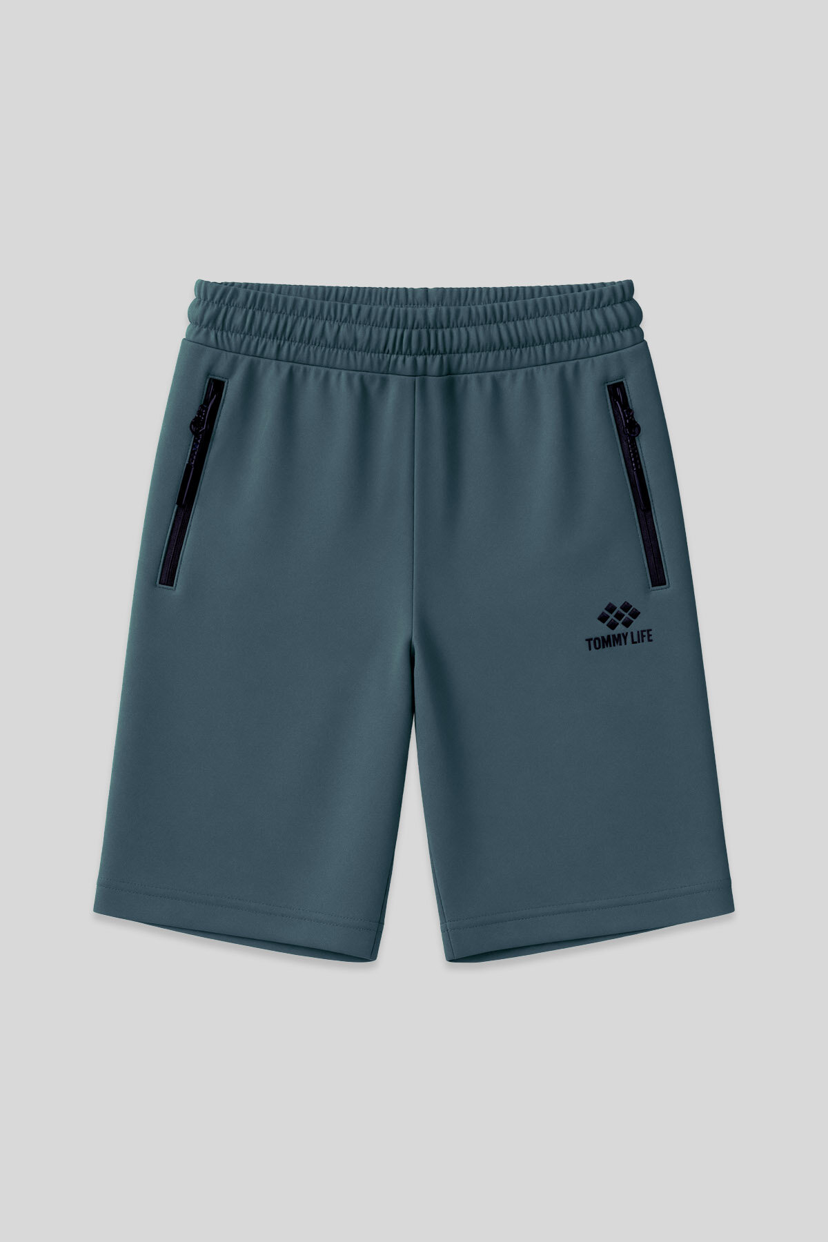 Orman Yeşili Gizli Fermuar Arka Cepli Bağcıklı Standart Kalıp Erkek Şort - 81136 - TOMMYLIFE