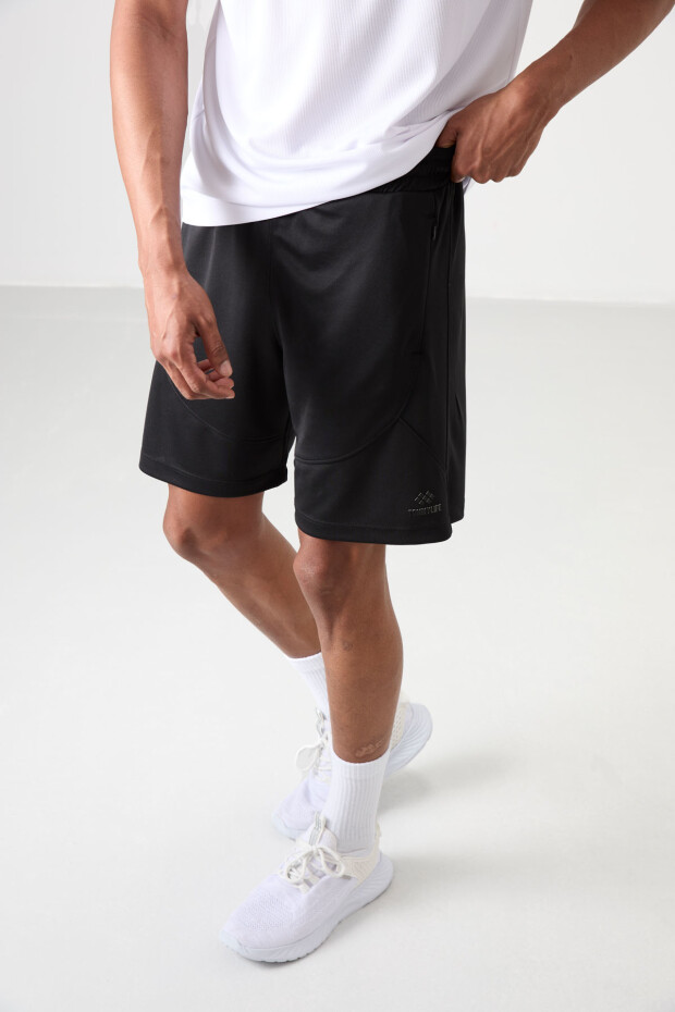 Siyah Kalın Yumuşak Comfort Fit Erkek Şort - 81271 - 2