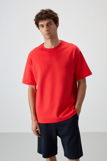 Fiesta - Lacivert Pamuklu Kalın Yumuşak Dokulu Oversize Fit Basic Erkek Şort Takım - 85249 - Air Jones (1)