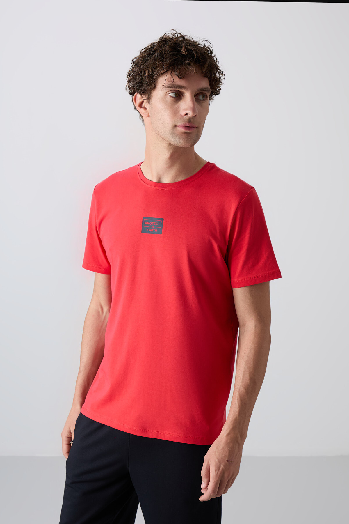 Fiesta - Lacivert Pamuklu Yumuşak Dokulu Standart Fit Baskılı Erkek Şortlu Takım - 85243 - TOMMYLIFE (1)