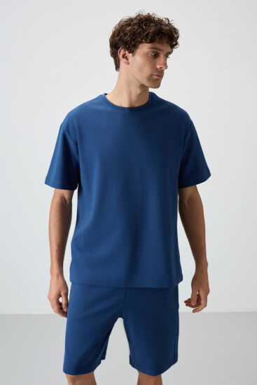 Parlament Pamuklu Kalın Yumuşak Dokulu Oversize Fit Basic Erkek Şort Takım - 85249 - Air Jones (1)