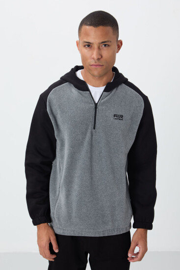 Ruby Gri Melanj Standart Kalıp Polar Erkek Sweatshirt - 88300 