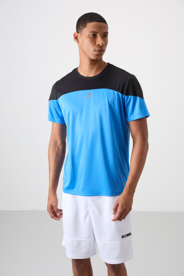 Saks Nefes Alan Dokulu İnce Esnek Standart Fit Erkek Performans T-Shirt - 88386 