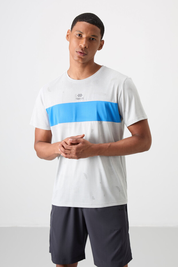 Taş Nefes Alan Jakarlı İnce Esnek Standart Fit Erkek Performans T-Shirt - 88398