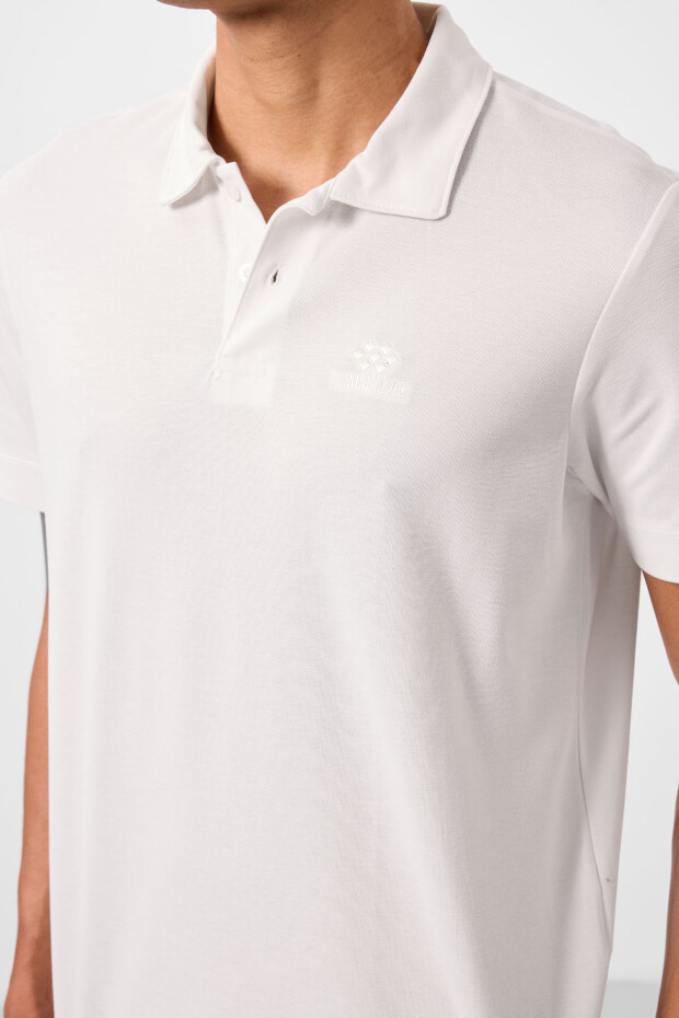 Ekru Standart Kalıp Basic Polo Yaka Erkek T-Shirt - 87748 - 3