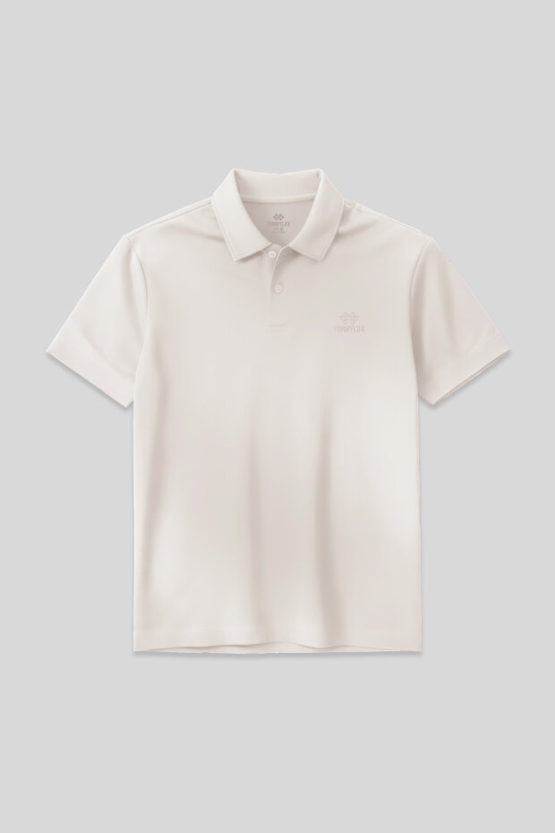 Ekru Standart Kalıp Basic Polo Yaka Erkek T-Shirt - 87748 - 1